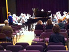 Rehearsal in progress at the Civic Hall, Stratford - Orchestra of the Swan with pianist Huw Watkins